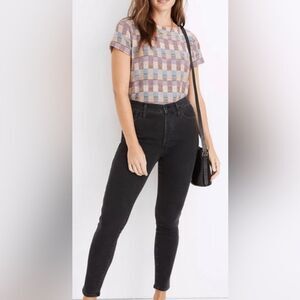 Madewell 9" High-Rise Skinny Jeans in Faded Black (Grey) Size 26 EUC